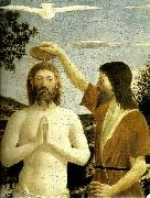 Piero della Francesca details from the baptism of chist painting